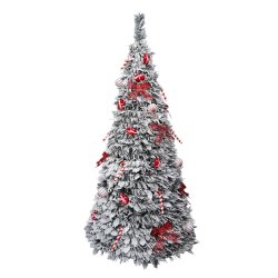 Julgran Home ESPRIT Vit Rd PVC Snfall