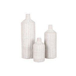 Set med 3 Vasar Home ESPRIT Metall Naturell 25 x 25 x 80 cm (3 D