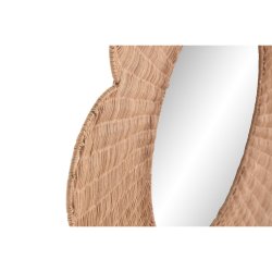 Vggspegel Home ESPRIT Brun Naturell Tropiskt 98 x 1 x 98 cm