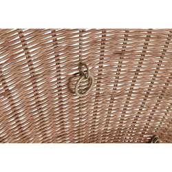 Vggspegel Home ESPRIT Brun Naturell Tropiskt 98 x 1 x 98 cm