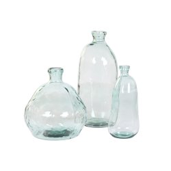 Vas Home ESPRIT Transparent tervunnet glas 22 x 22 x 51 cm