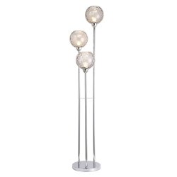 Golvlampa Home ESPRIT Transparent Silvrig 50 W 220 V 30 x 30 x 1