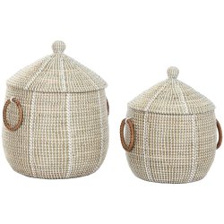 Korg - set Home ESPRIT Vit Naturell Sjgrs (2 Delar)