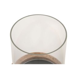 Ljusstakar Home ESPRIT Brun Naturell Glas Snre Mangotr