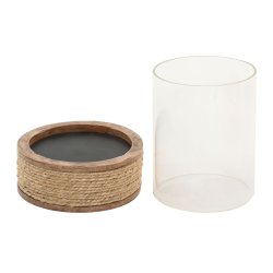 Ljusstakar Home ESPRIT Brun Naturell Glas Snre Mangotr