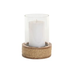 Ljusstakar Home ESPRIT Brun Naturell Glas Snre Mangotr