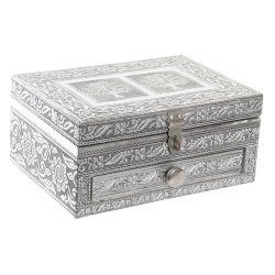 Smyckeskrin Home ESPRIT Silvrig Naturell Tr Aluminium 17,5 x 12