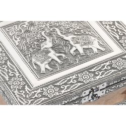 Smyckeskrin Home ESPRIT Silvrig Naturell Tr Aluminium 18 x 18 x