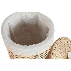 Tvttkorg Home ESPRIT Naturell vide Boho 45 x 45 x 55 cm 3 Delar