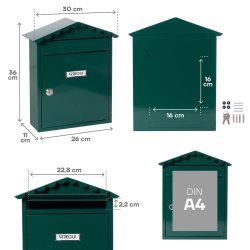 Brevlda Arregui Grn Stl 30 x 11 x 36 cm