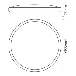 Inflld taklampa/vgglampa med LED EDM 32539 F 18 W 1820 Lm Rund
