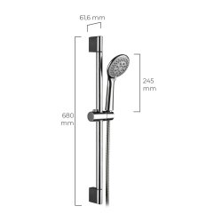 Duschpelare EDM 01147 Rostfritt stl 61,6 x 68 cm Silvrig