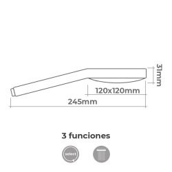 Duschros EDM 01332 ABS Fyrkantig Kromad 12 x 3,1 x 24,5 cm
