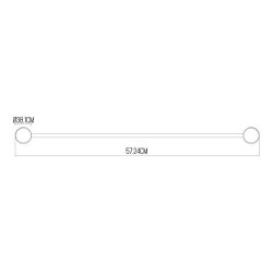 Handdukshngare med stng EDM 01380 Silvrig Rostfritt stl  3,8