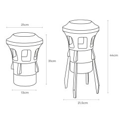 Mygglampa EDM 06510 Svart 7 W 21,5 x 44 cm