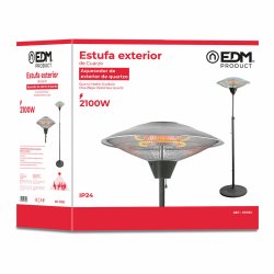 Kvartsvrmare EDM 07093 07093 2100 W  56,5 x 190 cm Vit Svart