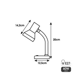 Skrivbordslampa EDM 30250 London Svart Metall 60 W 12,5 x 20 cm