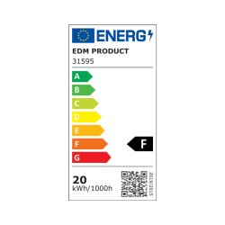 Taklampa EDM 31595 Vit Aluminium Plast 20 W 22,5 x 22,5 x 4 cm (