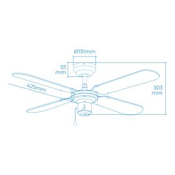 Takflkt EDM 33802 Bltico Vit 50 W  102 cm