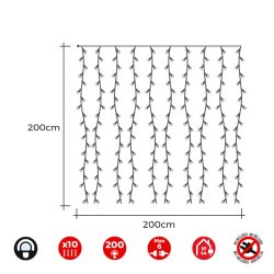 Gardinbelysning med LED EDM 71262 3,2 W 2 x 2 m Vit (1 antal)