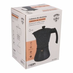 Italiensk Kaffepanna EDM Svart Aluminium 6 Koppar Induktionshll