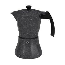 Italiensk Kaffepanna EDM Svart Aluminium 12 Csszk Induktionsh