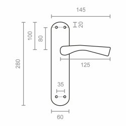 uppsttning handtag EDM 85436 707 24 x 4,5 cm
