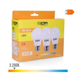 Frpackning med 3 LED-lampor EDM 98206 F 60 W 10 W 68 W E27 810