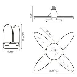 LED-lampa EDM 98907 Leaf 30 W 200 W E27 3000 lm 35 x 11,2 cm I f