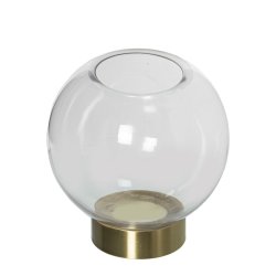 Vas Alexandra House Living Transparent Gyllene Glas 15 x 15 cm L