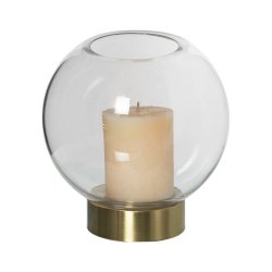 Vas Alexandra House Living Transparent Gyllene Glas 15 x 15 cm L
