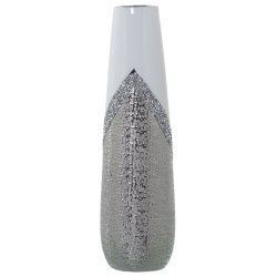 Vas Alexandra House Living Vit Silvrig Keramik Glansig 13 x 13 x