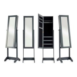 Fristende spegel Gift Decor Gr Tyg Glas MDF Tr MDF 36 x 140 x