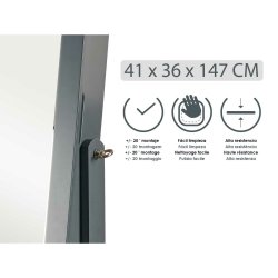 Fristende spegel Gift Decor Gr Tyg Glas MDF Tr MDF 36 x 140 x