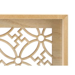 Uppsttning med Brickor Gift Decor Brun Transparent Tr Glas Blo