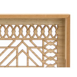 Uppsttning med Brickor Gift Decor Brun Transparent Tr Glas Fyr