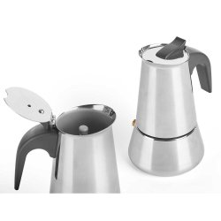 Italiensk Kaffepanna Kinvara S12AA-4T Svart Silvrig Stl 4 Cssz