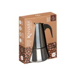 Italiensk Kaffepanna Kinvara S12AA-4T Svart Silvrig Stl 4 Cssz