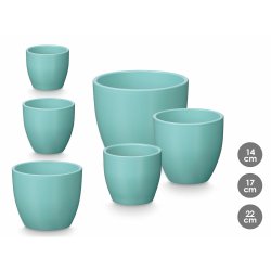 Krukset Ibergarden Turkos Lera  14 cm  22 cm  17 cm 3 Delar