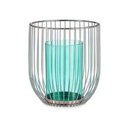 Ljusstakar Gift Decor 124016B Bl Silvrig Silver Metall Glas 15