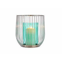 Ljusstakar Gift Decor 124016B Bl Silvrig Silver Metall Glas 15