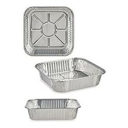 Uppsttning med Brickor Kinvara 23241 Silvrig Aluminium 20,5 x 6