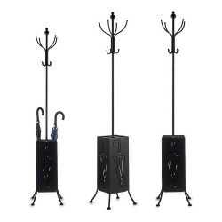 Kapphngare Paraplystll Svart Metall (34 x 188 x 34 cm)