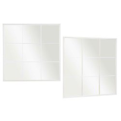 Vggspegel JY21101W Vit Fnster 90 x 90 x 2 cm Fyrkantig