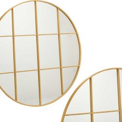 Vggspegel Rund Gyllene Metall (100 x 2,5 x 100 cm)