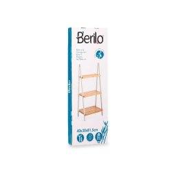 Badrumshyllor Berilo WR5504-3-431 Vit Naturell 40,3 x 81,5 x 30