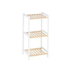 Badrumshyllor 35 x 30 x 70 cm Vit Naturell Bambu furutr