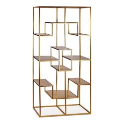 Bokhylla BIG-S3605004 Gyllene Metall 45 x 200 x 100 cm