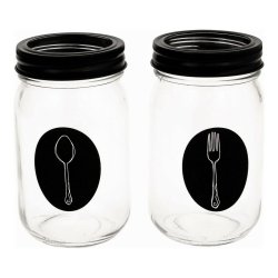 Besticks-sortering Vivalto Svart Transparent Metall Glas 9 x 9 x