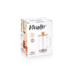 Tekanna Vivalto SW8132 600ML Naturell Bambu Borosilikatglas 600
